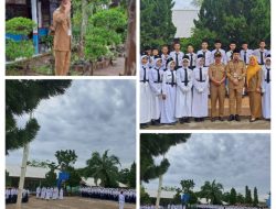 SMP Negeri 1Pendopo Barat  Melaksanakan  Rutinitas Upacara Bendera di Hari Senin