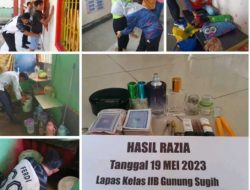 Petugas Lapas Kelas 11B Gunung Sugih Lampung Tengah Menggelar Rajia Pengeledahan Blok Kamar Hunian Napi