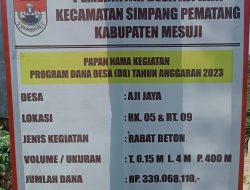 Pembangunan Jalan Rabat Beton Sepanjang 400 Meter Dengan Menggunakan Dana Desa (DD) Tahap Ke1 Tahun 2023