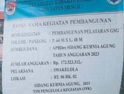 APBDes Desa Kurnia Agung di Gunakan Untuk Pembangunan pelataran GSG