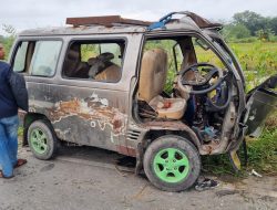 Hilang Kendali, Mopen Hantam Pohon, 15 Penumpang Anak Sekolah dan Supir Luka Luka