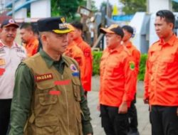 Penjabat Bupati Empat Lawang Fauzan Khoiri Denin. AP. M.M saat memimpin Apel Siaga Bencana