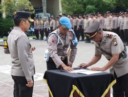 Kapolres Nganjuk Pimpin Upacara Serah Terima Jabatan Kapolsek Loceret