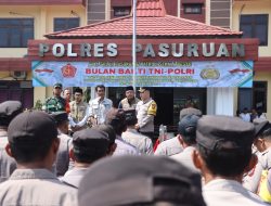 Kesiapan Pengamanan Pemilu 2024, Polres Pasuruan Laksanakan Apel Gelar Pasukan Dan Patroli Skala Besar