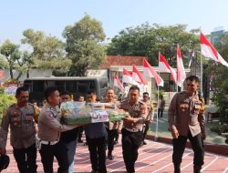 Soliditas Penegak Hukum Polres Pasuruan Kirim Tumpeng ke Kejari di Hari Bhakti Adhyaksa ke-64