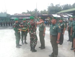 Dandim 0210/TU Letkol Inf Saiful Rizal Pimpin Kenaikan Pangkat Prajurit dan Wisuda Purna Tugas