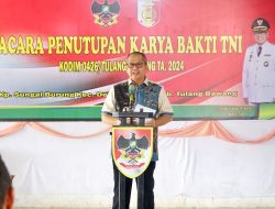 Pj Bupati Tulang Bawang Resmi Tutup Kegiatan Karya Bakti TNI Tahun 2024 Kodim 0426 Tulang Bawang