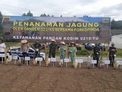 Dandim 0210/TU Dampingi Danrem 023/KS Penanaman Jagung dan Launching Sumur Bor