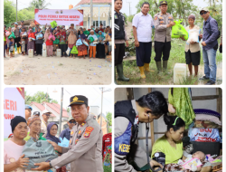 Polres Tulang Bawang Gelar Bakti Kesehatan dan Berikan Bansos Kepada Warga Terdampak Bencana Alam Banjir