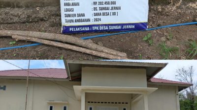 Telan Anggaran Rp. 400 Juta Lebih Bangunan Fisik Balai Desa Sungai Jernih Kepahiang Diduga Bermasalah.