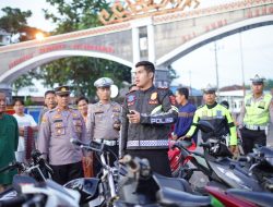 Polres Tulang Bawang Gelar Razia Aksi Balap Liar di Menggala, Puluhan Sepeda Motor Diangkut