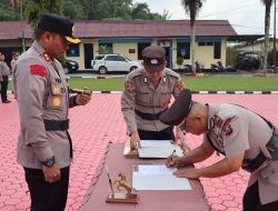 Kapolres Toba Pimpin Sertijab Wakapolres, Kabag SDM, Kabag Log, Kasi Propam dan Tiga Kapolsek Jajaran