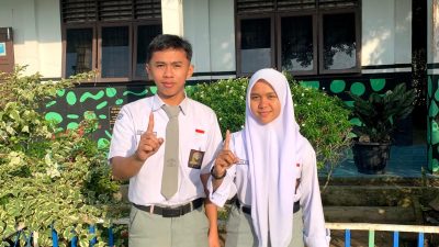 Calon Ketua dan Wakil Ketua OSIS SMA NEGERI 1 SILANGKITANG nomor urut 1 Dian Angga Prayoga & Khifti Suci Auliya