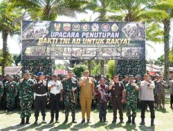 Letkol Kav Ronald Tampubolon Tutup Karya Bakti TNI AD 20206 di Wilayah Kodim 0210/TU, Rampungkan Sasaran Fisik dan Non Fisik