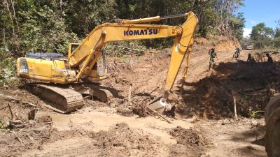 Satgas TMMD ke 129 Kodim 0210/TU Mulai Memasang Gorong-gorong di Jarak 400 Meter dari Titik Nol