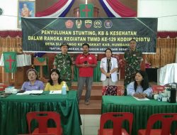 TMMD Ke 129 Kodim 0210/TU Beri Penyuluhan Stunting, KB dan Kesehatan di Desa Sijarango 