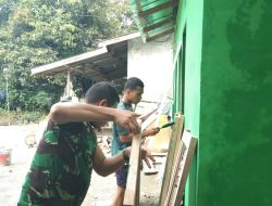 Pembangunan RTLH TMMD Ke 129 Kodim 0210/TU Tahap Pemasangan Daun Pintu dan Jendela 